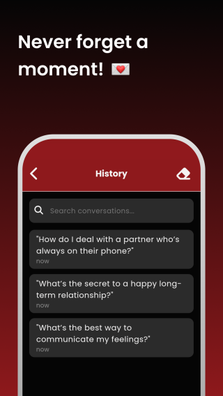 DatingGuru: AI Dating Coach History Page Mobile Screenshot