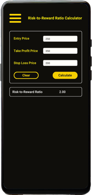 Trader's Calculator Risk-to-Reward Ratio Calculator Mockup
